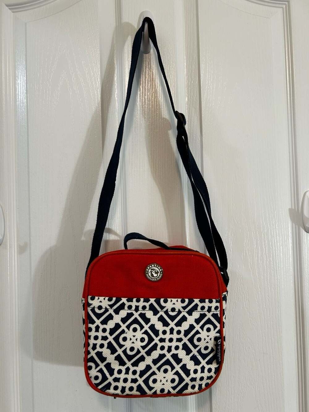 Spartina 449 Insulated Lunch Bag Cooler Daufuskie Island Pattern Red Navy